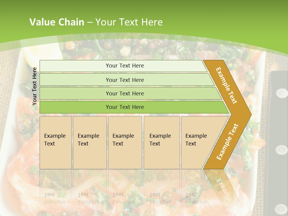 A Plate Of Food On A Table With A Knife And Fork PowerPoint Template