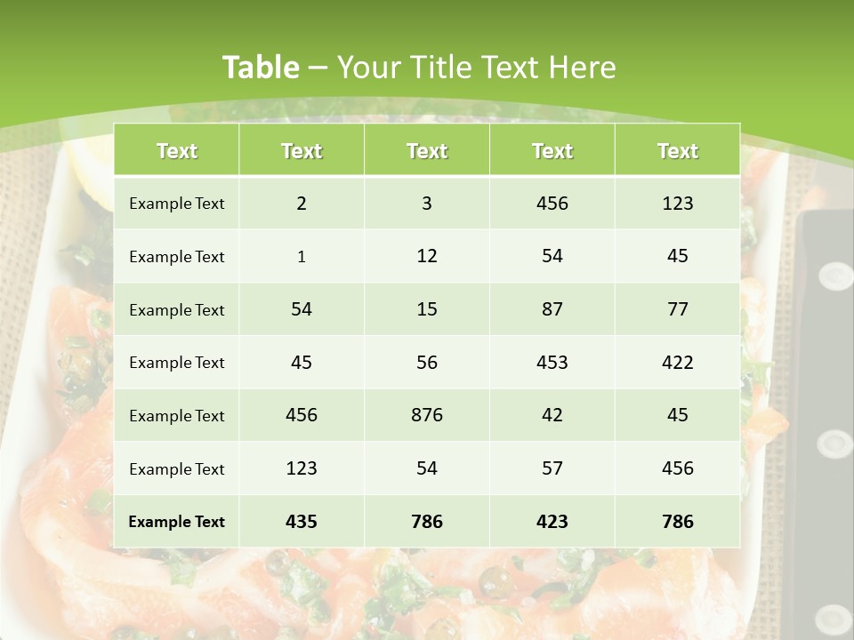 A Plate Of Food On A Table With A Knife And Fork PowerPoint Template