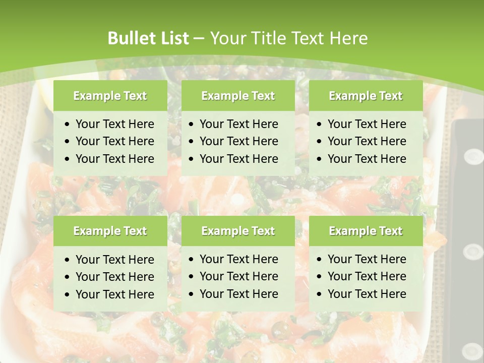 A Plate Of Food On A Table With A Knife And Fork PowerPoint Template