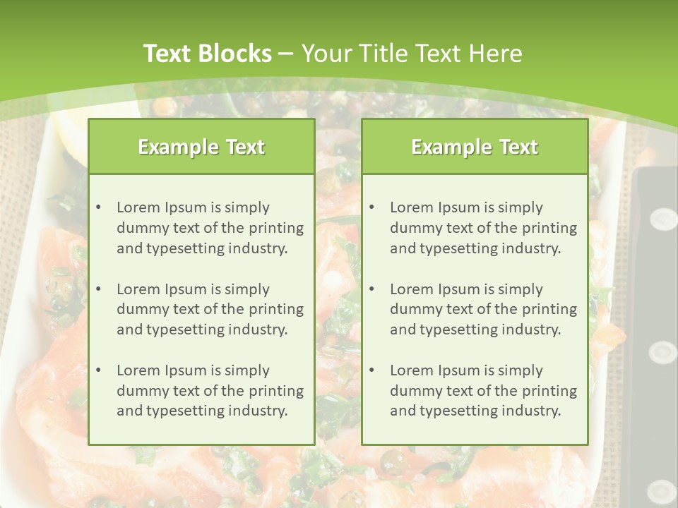 A Plate Of Food On A Table With A Knife And Fork PowerPoint Template