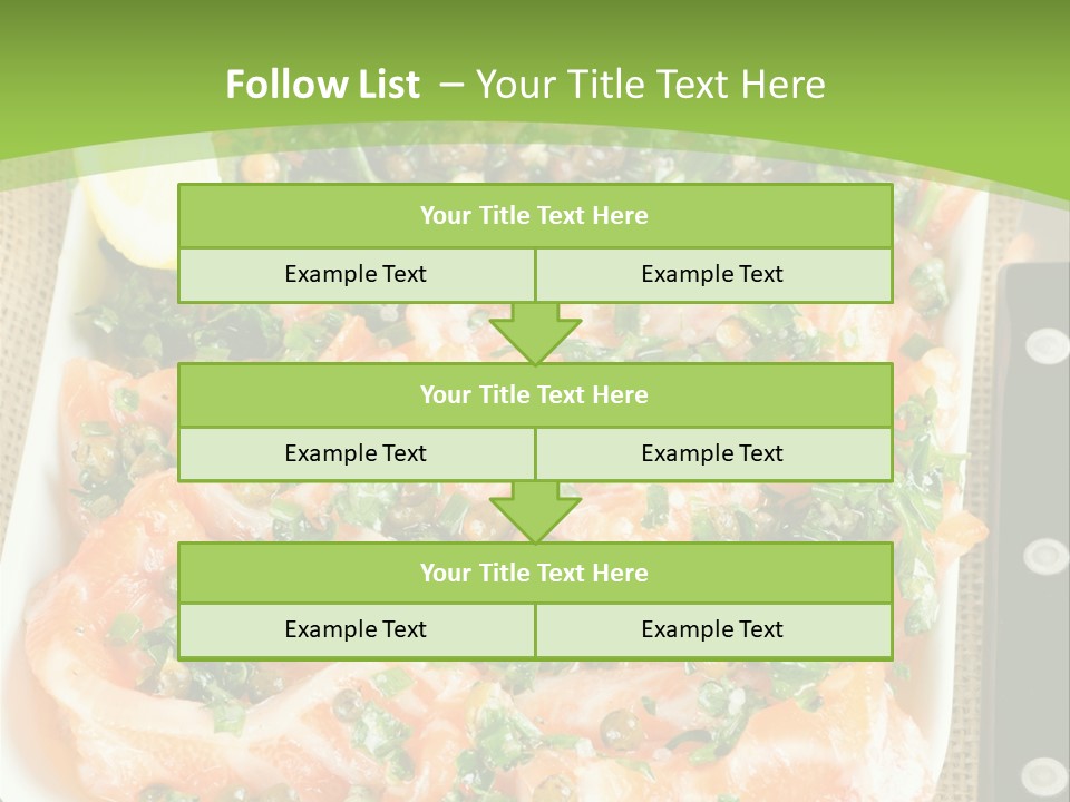 A Plate Of Food On A Table With A Knife And Fork PowerPoint Template