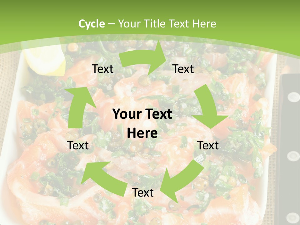 A Plate Of Food On A Table With A Knife And Fork PowerPoint Template