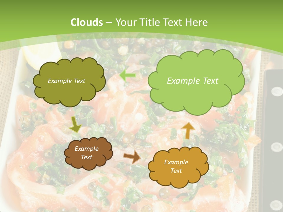 A Plate Of Food On A Table With A Knife And Fork PowerPoint Template