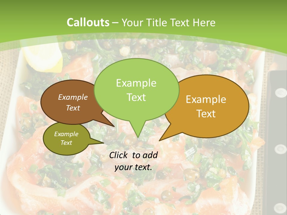 A Plate Of Food On A Table With A Knife And Fork PowerPoint Template