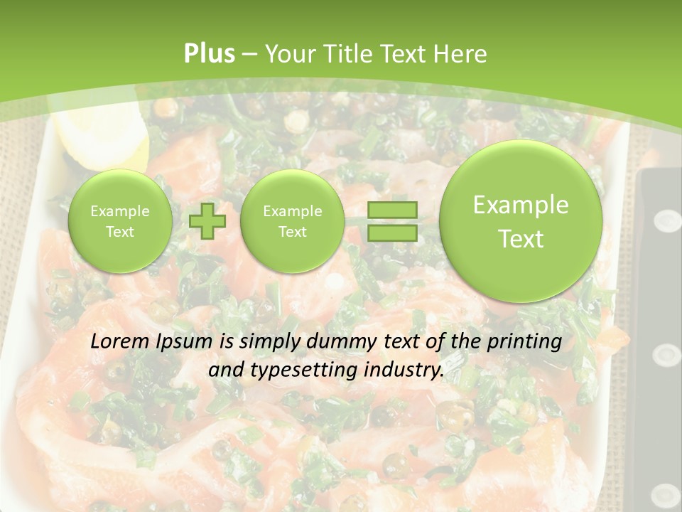 A Plate Of Food On A Table With A Knife And Fork PowerPoint Template