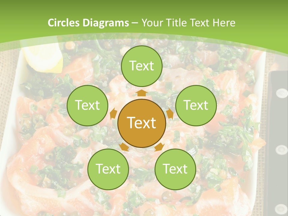 A Plate Of Food On A Table With A Knife And Fork PowerPoint Template