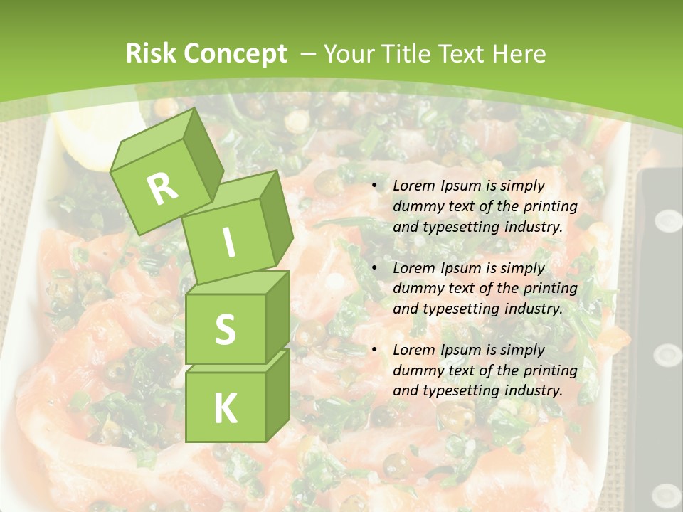 A Plate Of Food On A Table With A Knife And Fork PowerPoint Template