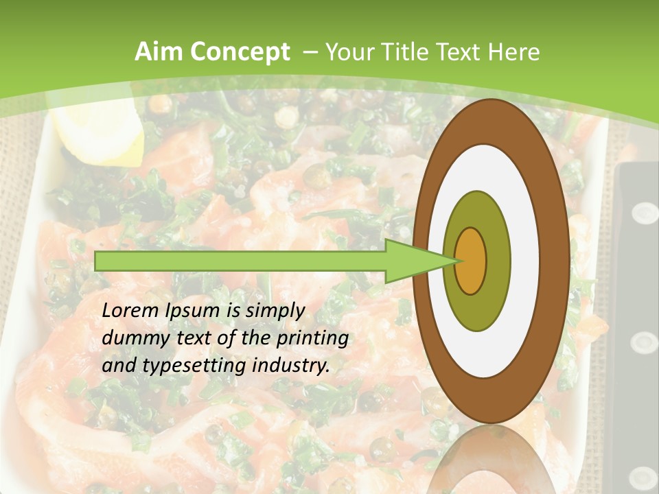 A Plate Of Food On A Table With A Knife And Fork PowerPoint Template