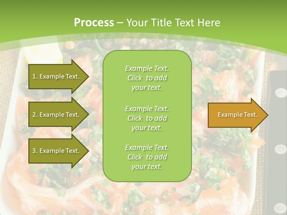 A Plate Of Food On A Table With A Knife And Fork PowerPoint Template