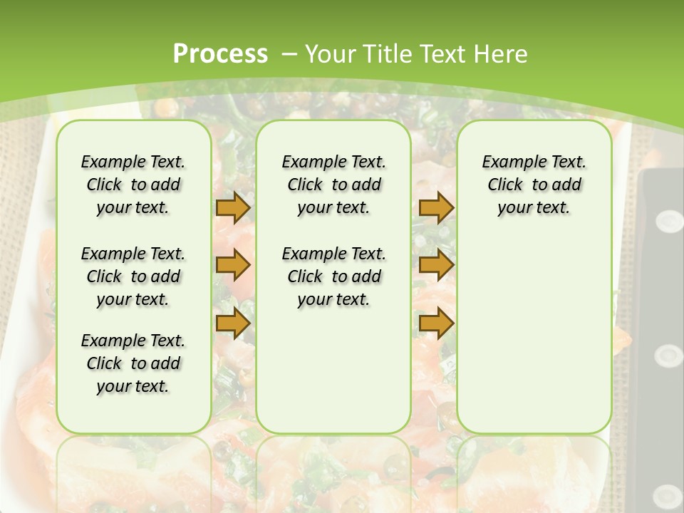 A Plate Of Food On A Table With A Knife And Fork PowerPoint Template