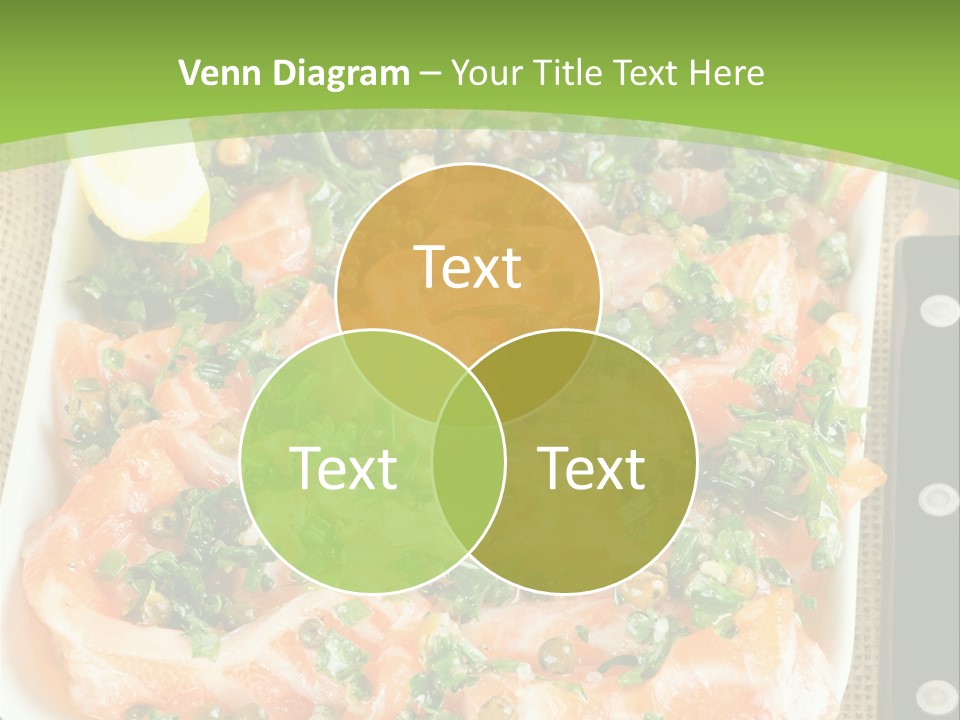 A Plate Of Food On A Table With A Knife And Fork PowerPoint Template