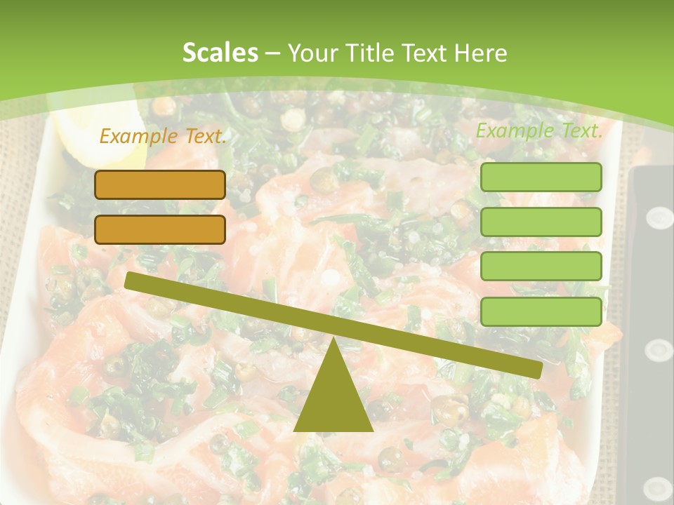 A Plate Of Food On A Table With A Knife And Fork PowerPoint Template