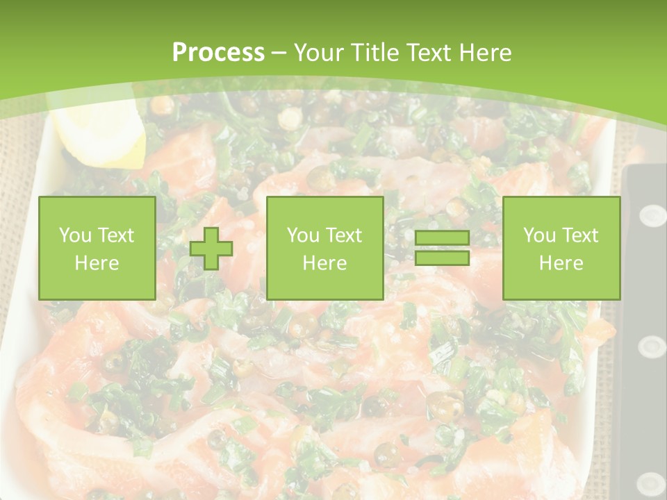 A Plate Of Food On A Table With A Knife And Fork PowerPoint Template