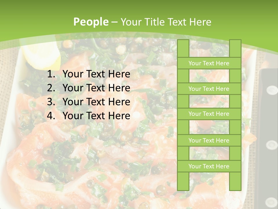 A Plate Of Food On A Table With A Knife And Fork PowerPoint Template