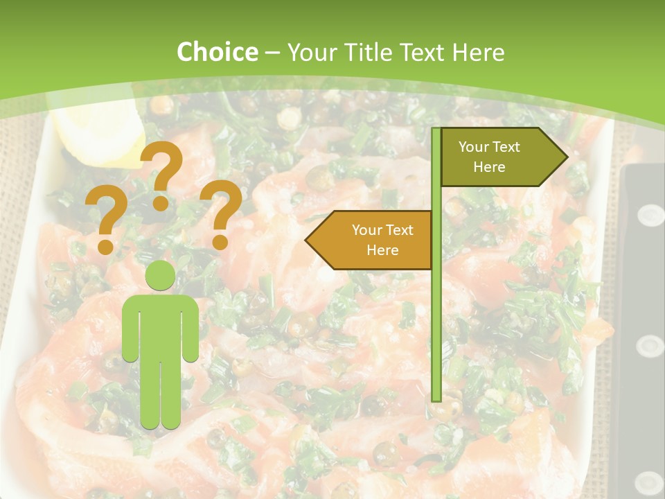 A Plate Of Food On A Table With A Knife And Fork PowerPoint Template