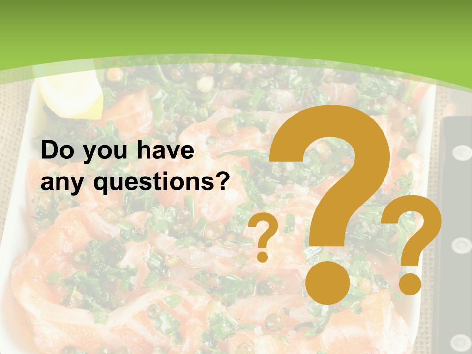 A Plate Of Food On A Table With A Knife And Fork PowerPoint Template