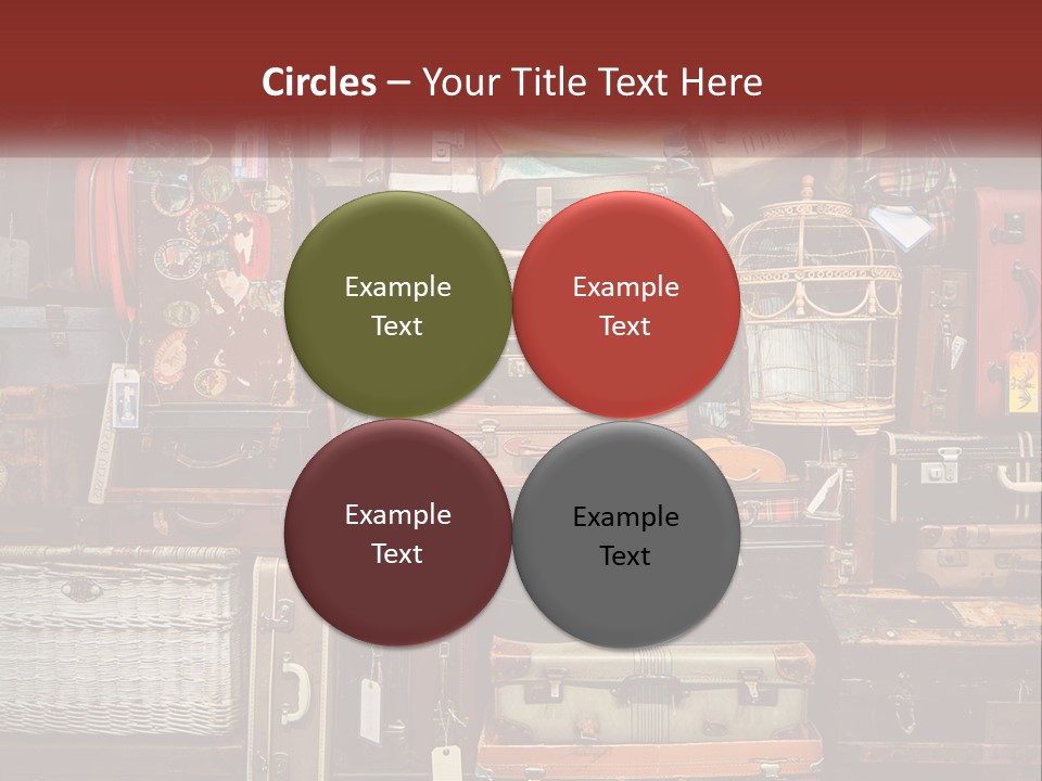 A Pile Of Suitcases With A Name Of Presentation PowerPoint Template