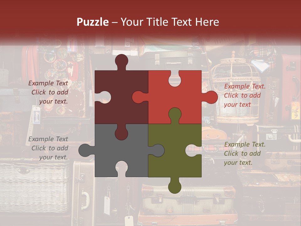 A Pile Of Suitcases With A Name Of Presentation PowerPoint Template