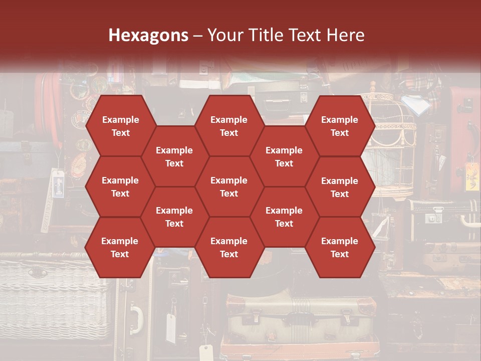 A Pile Of Suitcases With A Name Of Presentation PowerPoint Template