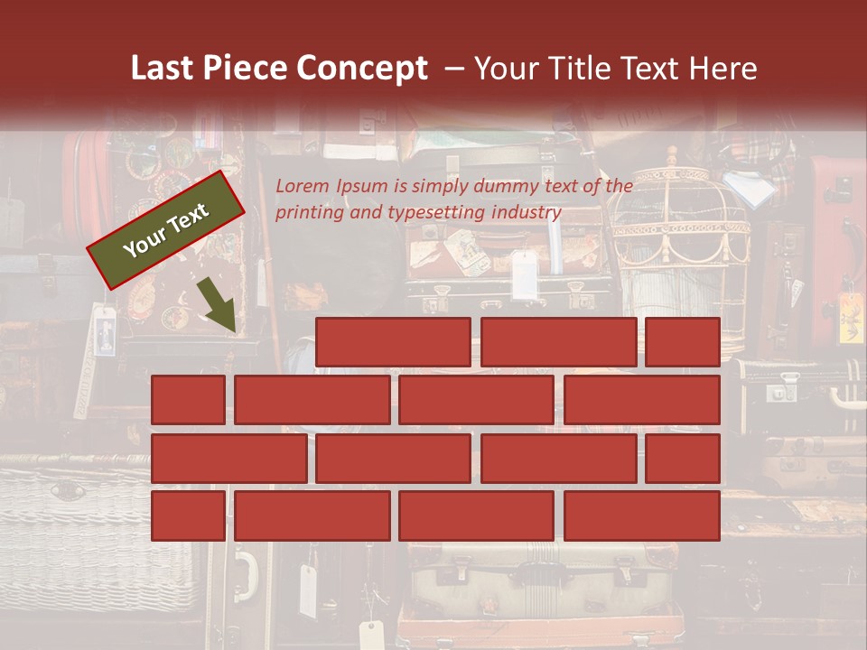A Pile Of Suitcases With A Name Of Presentation PowerPoint Template