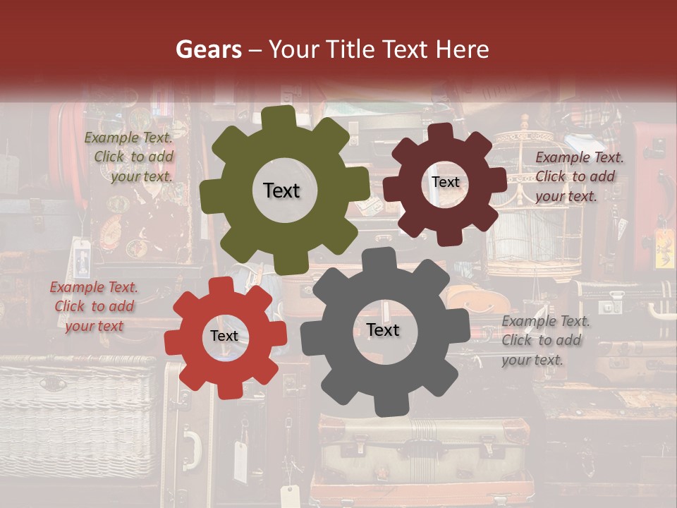 A Pile Of Suitcases With A Name Of Presentation PowerPoint Template