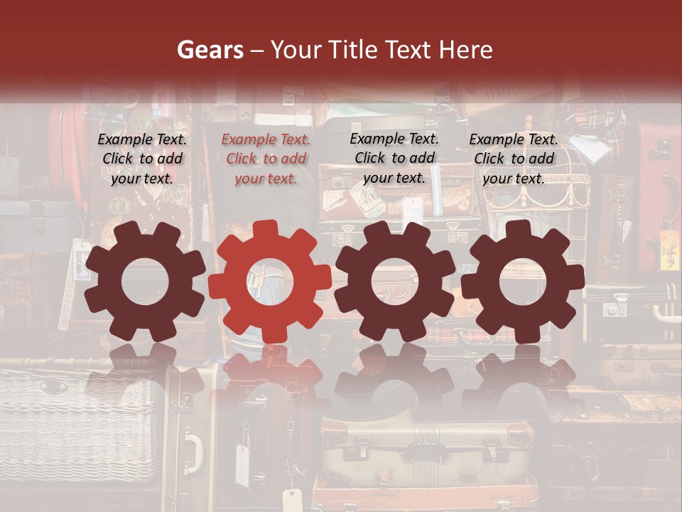 A Pile Of Suitcases With A Name Of Presentation PowerPoint Template