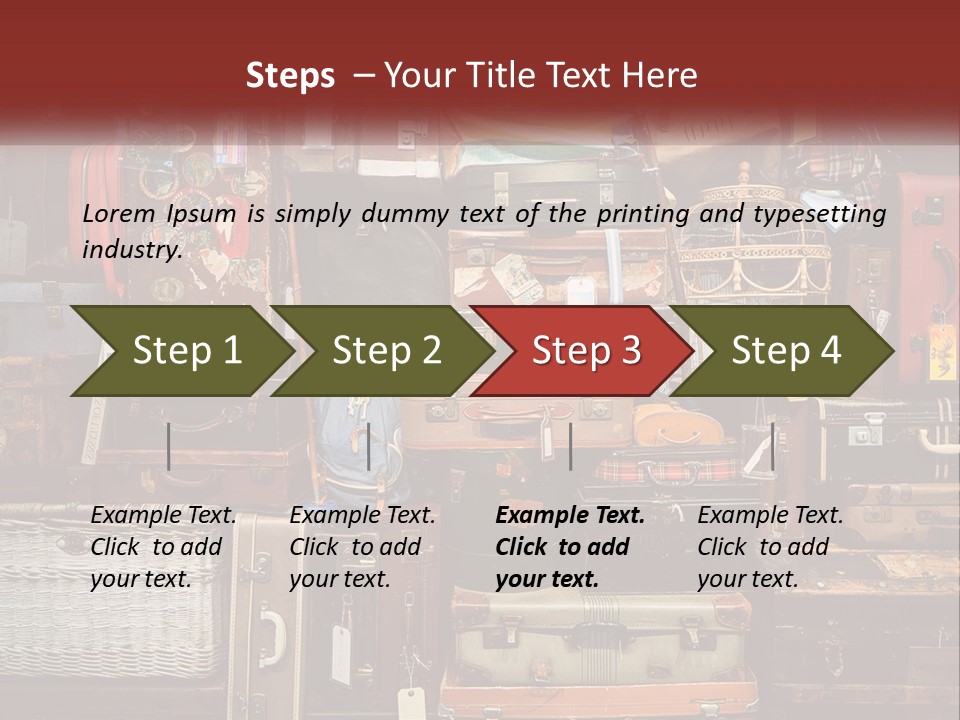 A Pile Of Suitcases With A Name Of Presentation PowerPoint Template