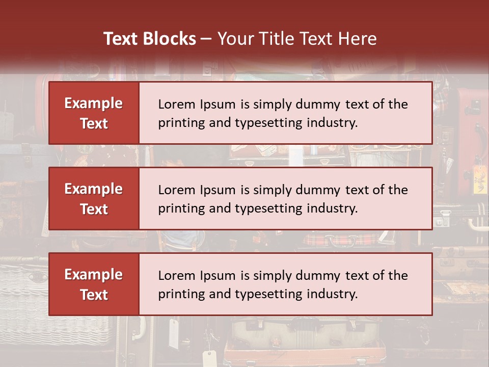 A Pile Of Suitcases With A Name Of Presentation PowerPoint Template