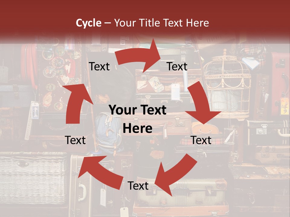 A Pile Of Suitcases With A Name Of Presentation PowerPoint Template