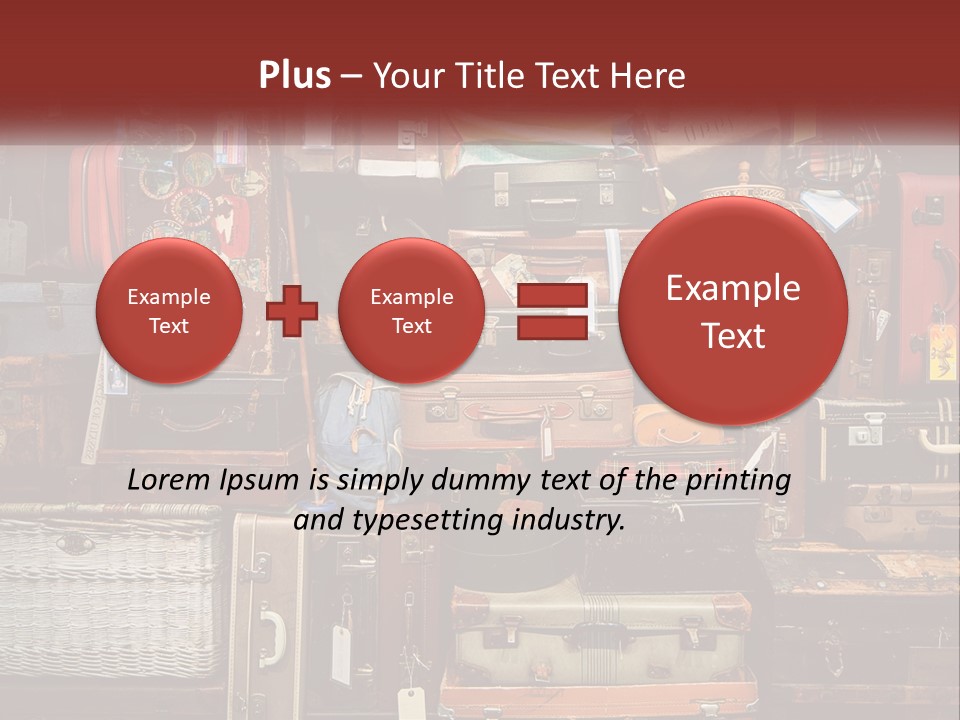 A Pile Of Suitcases With A Name Of Presentation PowerPoint Template