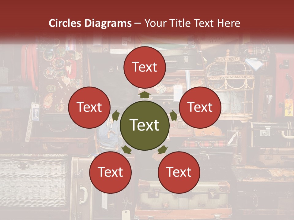 A Pile Of Suitcases With A Name Of Presentation PowerPoint Template