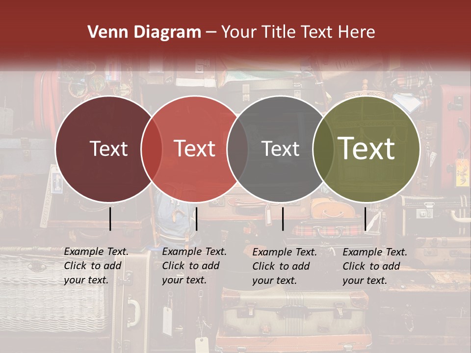 A Pile Of Suitcases With A Name Of Presentation PowerPoint Template