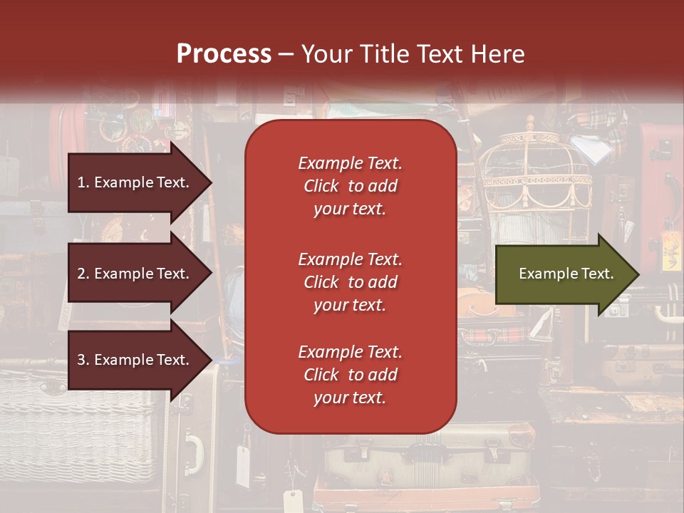 A Pile Of Suitcases With A Name Of Presentation PowerPoint Template