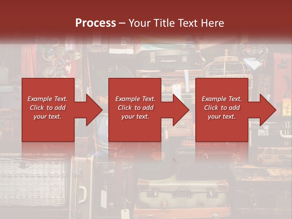 A Pile Of Suitcases With A Name Of Presentation PowerPoint Template