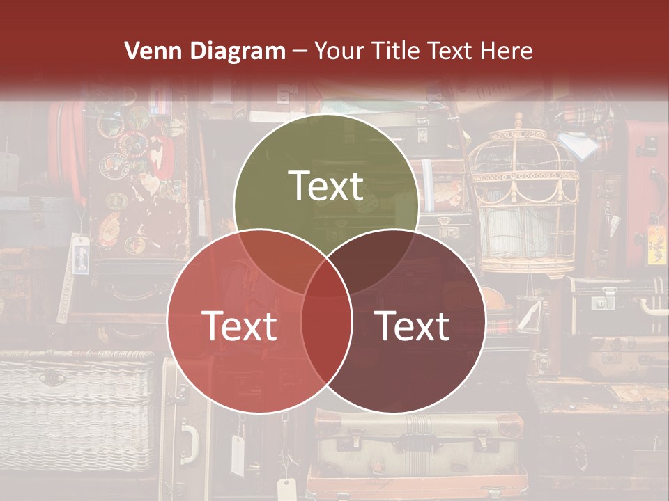 A Pile Of Suitcases With A Name Of Presentation PowerPoint Template