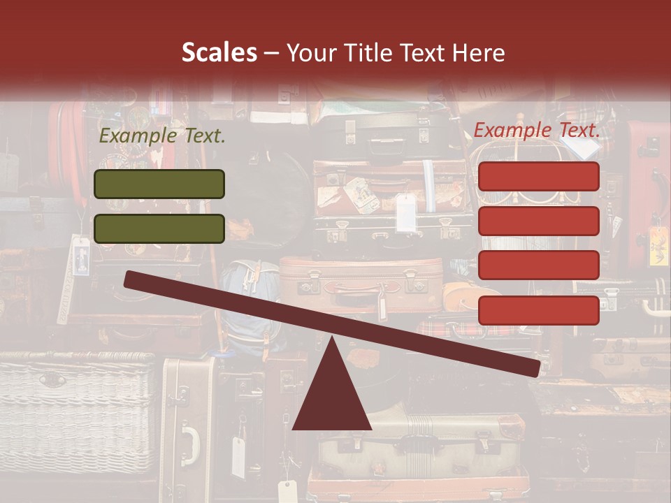 A Pile Of Suitcases With A Name Of Presentation PowerPoint Template
