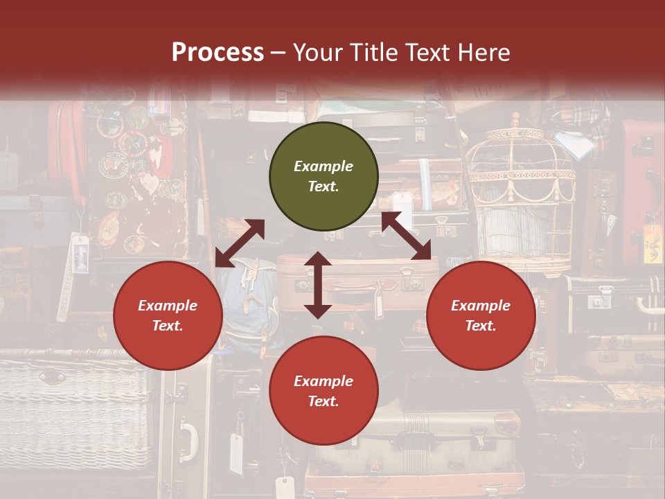 A Pile Of Suitcases With A Name Of Presentation PowerPoint Template