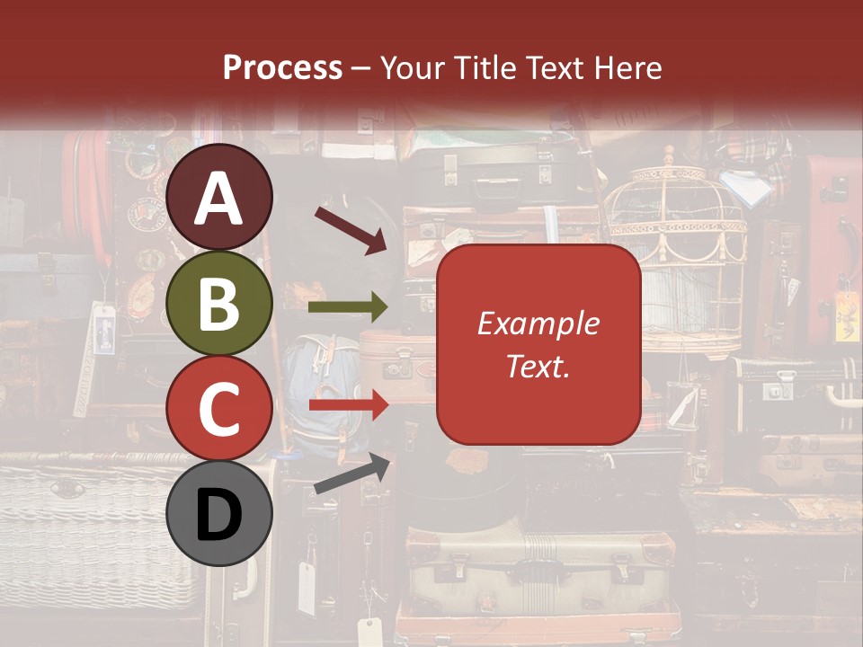 A Pile Of Suitcases With A Name Of Presentation PowerPoint Template