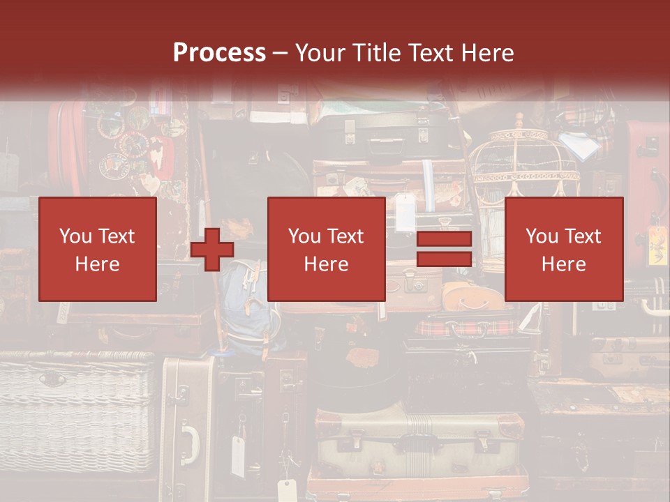 A Pile Of Suitcases With A Name Of Presentation PowerPoint Template