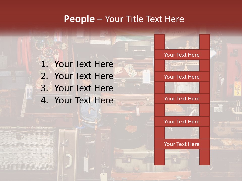 A Pile Of Suitcases With A Name Of Presentation PowerPoint Template