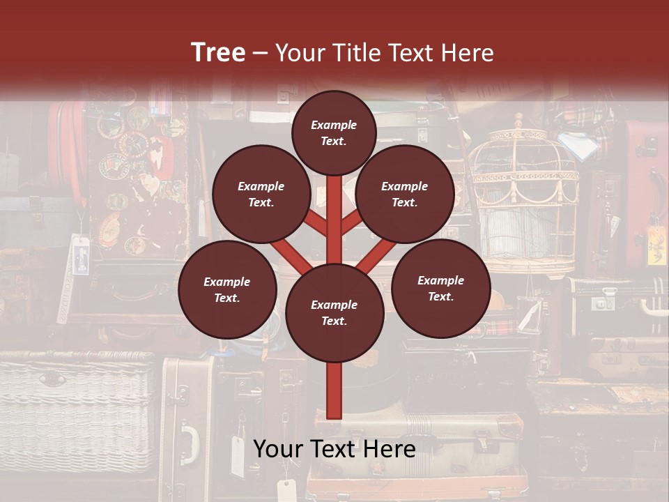 A Pile Of Suitcases With A Name Of Presentation PowerPoint Template