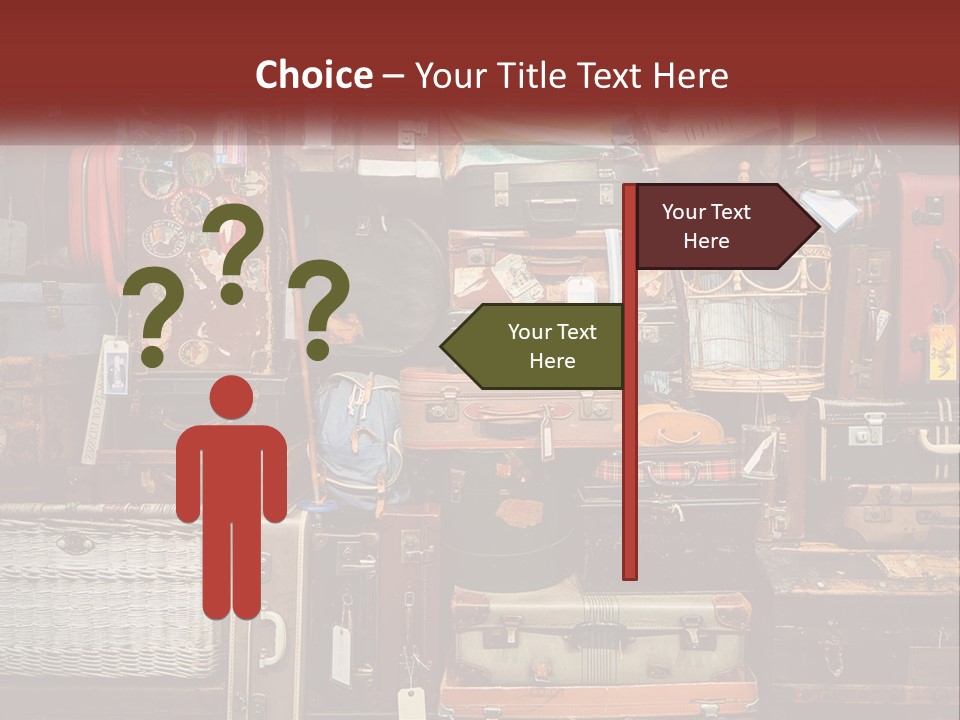 A Pile Of Suitcases With A Name Of Presentation PowerPoint Template