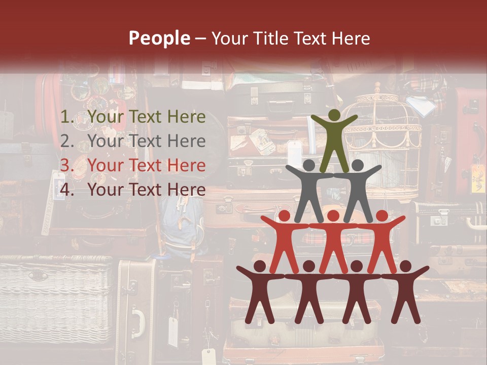 A Pile Of Suitcases With A Name Of Presentation PowerPoint Template