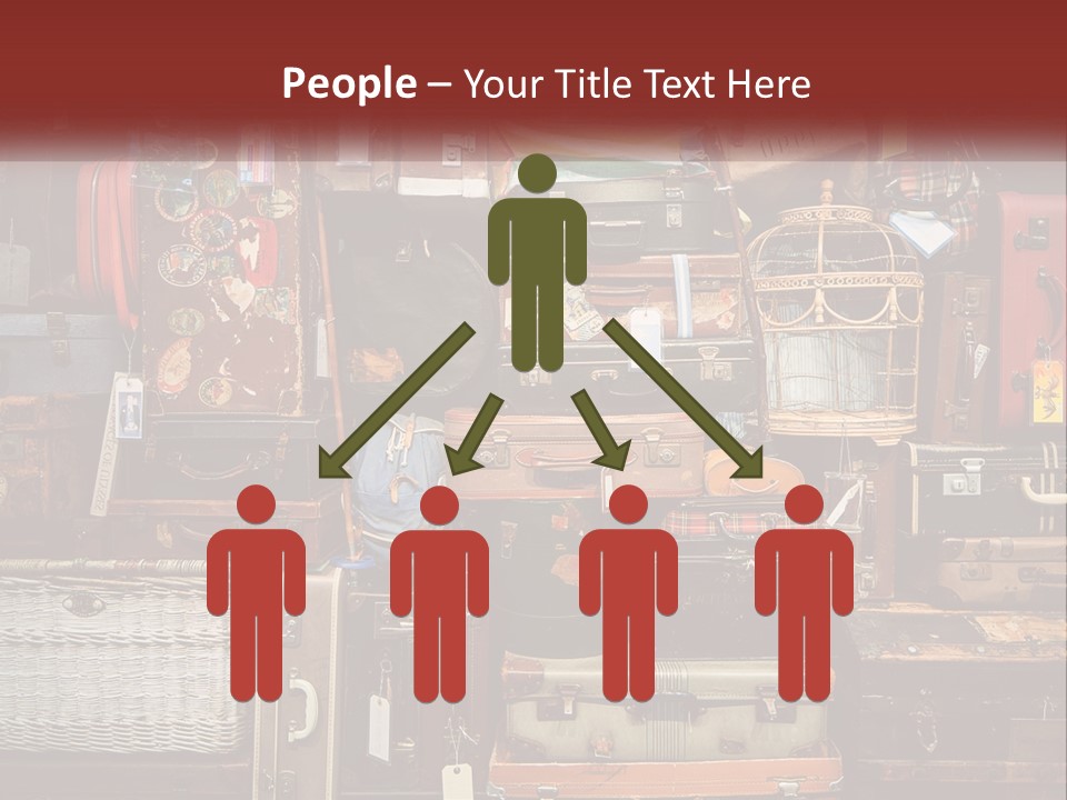 A Pile Of Suitcases With A Name Of Presentation PowerPoint Template