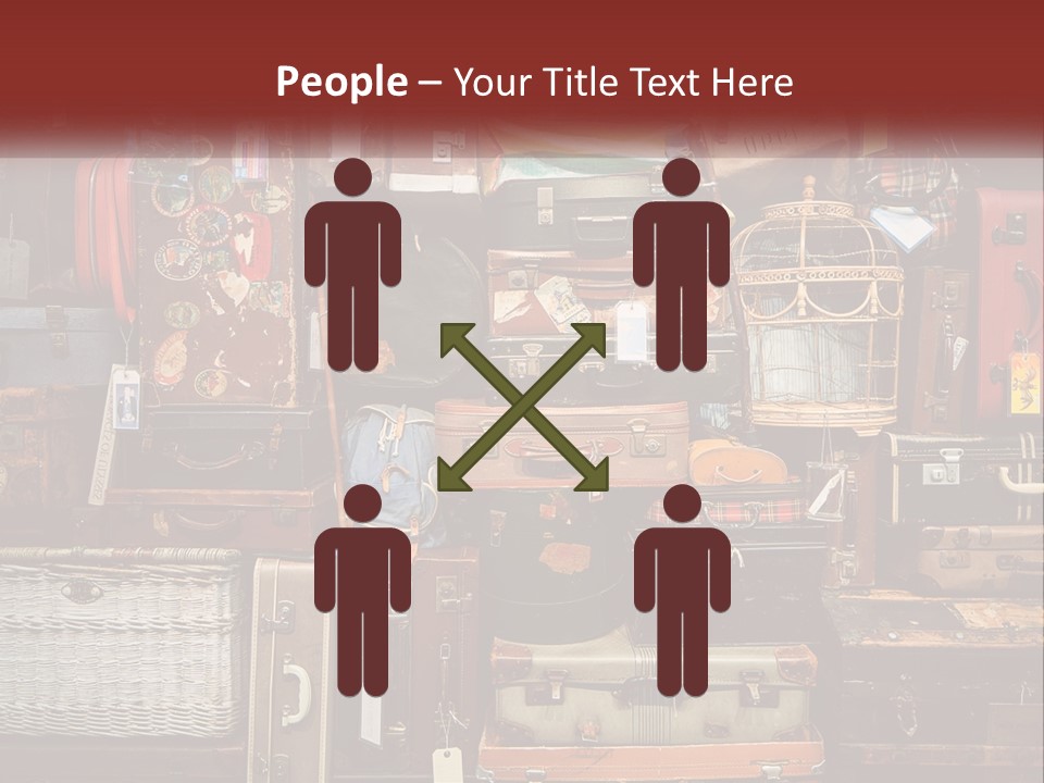 A Pile Of Suitcases With A Name Of Presentation PowerPoint Template