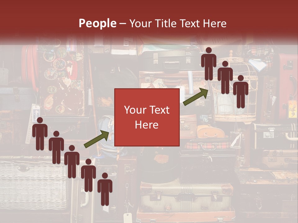 A Pile Of Suitcases With A Name Of Presentation PowerPoint Template