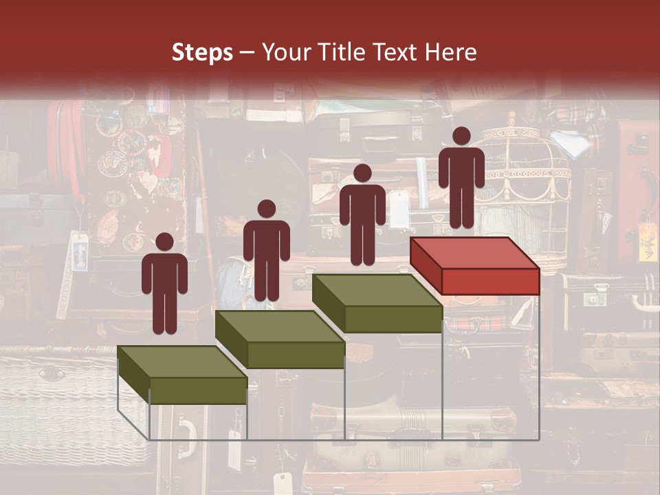 A Pile Of Suitcases With A Name Of Presentation PowerPoint Template