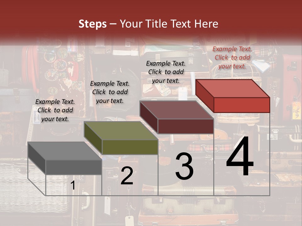 A Pile Of Suitcases With A Name Of Presentation PowerPoint Template