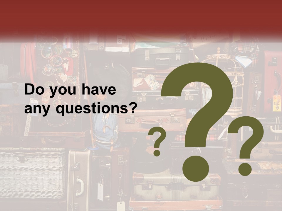 A Pile Of Suitcases With A Name Of Presentation PowerPoint Template