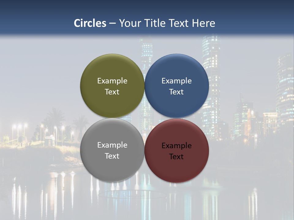 A City At Night With The Lights Of Skyscrapers Reflected In The Water PowerPoint Template